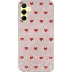 Vivid Heart Glitter Case Samsung Galaxy A55 5G Clear/Red