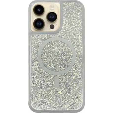 Vivid Magsafe Glitter Shine Case Apple iPhone 15 Pro Max Silver