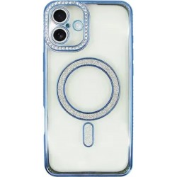 Vivid Magsafe Strass and Glitter Case Apple iPhone 16 Plus Transparent