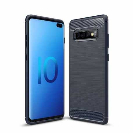 OEM Carbon Case Cover Flexible Samsung Galaxy S10 Plus - Blue