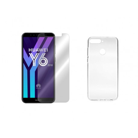 OEM Set Gelly Case Transpent & Temperred Glass Huawei Y6 2018