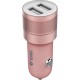 YAC 2048RE Υenkee Car Charger Usb 2 X 2400 mAh Rose Gold