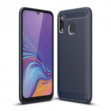 OEM Carbon Case Flexible Cover Samsung Galaxy A40 - Blue