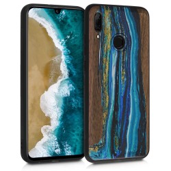 KW Wooden Case Huawei P Smart 2019 - Watercolor Waves walnut (48117.03)