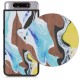 KW Wooden Case Samsung Galaxy A80 - Watercolor Waves walnut (48664.01)