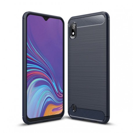 OEM Carbon Case Flexible Cover Samsung Galaxy A10 - Blue