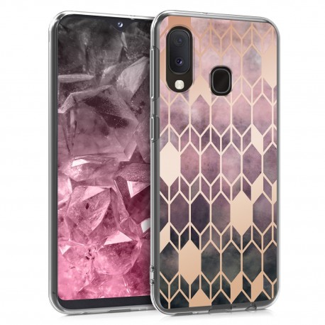 KW TPU Silicone Case Samsung Galaxy A20e  - IMD Design Dark Pink/Rose Gold (48744.03)