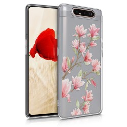 KW TPU Silicone Case Samsung Galaxy A80 - Magnolias Light Pink White (48444.01)