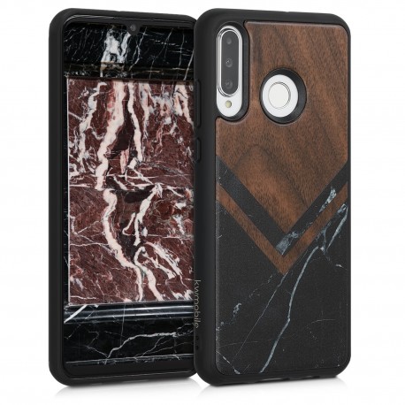 KW Wooden Case Huawei P30 Lite - Wood and Marble walnut (47506.06)