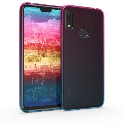 KW TPU Silicone Case Huawei Y6 Prime 2019 - Bicolor Design Dark Pink / Blue / Transparent (48121.08)