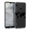 KW TPU Silicone Case Huawei Y6 Prime 2019 - World Map Black / Transparent (48121.05)