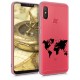 KW TPU Silicone Case Xiaomi Redmi Note 6 Pro - World Map Black / Transparent (46874.02)