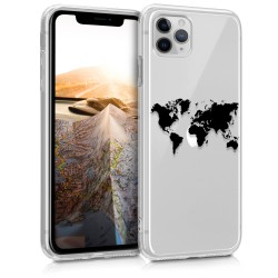 KW TPU Silicone Case iPhone 11 Pro - Design Travel - Black / Transparent (49792.01)