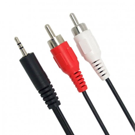 POWERTECH καλώδιο 2x RCA Male σε Jack 3,5mm Male, 1.5m (CAB-R007)