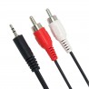 POWERTECH καλώδιο 2x RCA Male σε Jack 3,5mm Male, 1.5m (CAB-R007)
