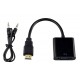 POWERTECH Μετατροπέας HDMI σε VGA, με audio jack, Black, 0.20m (CAB-H071)