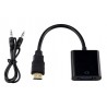 POWERTECH Μετατροπέας HDMI σε VGA, με audio jack, Black, 0.20m (CAB-H071)