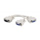 POWERTECH μετατροπέας VGA HD 15pin Male σε 2x Female, 0.2m, γκρι (CAB-G006)