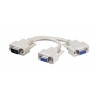 POWERTECH μετατροπέας VGA HD 15pin Male σε 2x Female, 0.2m, γκρι (CAB-G006)