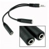 POWERTECH Καλώδιο 3.5mm (M) σε 2x 3.5mm (F),0.2m, - Black (CAB-J011)