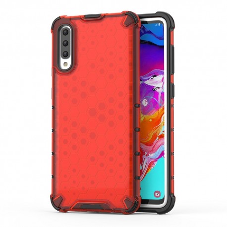 OEM Honeycomb Armor Case with TPU Bumper Samsung Galaxy A70 - Red