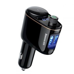 Baseus Locomotive Bluetooth FM Transmitter MP3 & Dual USB Car Charger - Black (CCALL-RH01)