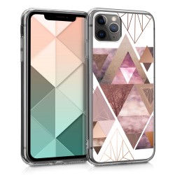 KW TPU Silicone Case Apple iPhone 11 Pro - IMD Design Light Pink / Rose Gold / White (49784.06)