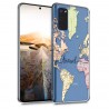 KW TPU Silicone Case Samsung Galaxy S20 - World Map Travel - Black / Multicolor / Transparent (51234.01)