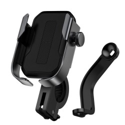 Baseus adjustable phone bike mount holder for handlebar and mirror - Black (SUKJA-01)