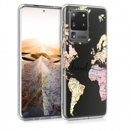 KW TPU Silicone Case Samsung Galaxy S20 Ultra - World Map Travel (51228.02)