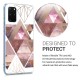 KW TPU Silicone Case Samsung Galaxy S20 Plus - Patchwork Triangles Light Pink / Rose Gold / White (51219.02)