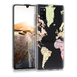 KW TPU Silicone Case Samsung Galaxy A41 - World Map Travel (52256.02)