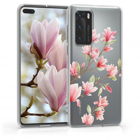 KW TPU Silicone Case Huawei P40 - Magnolias Light Pink White (52162.04)