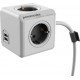 Allocacoc PowerCube Extended USB 5-Outlets/1.5m Cable + 2 x USB 2.1A - Grey (1406GY/DEEUPC)