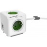 Allocacoc PowerCube Extended USB 5-Outlets/1.5m Cable + 2 x USB 2.1A - Green (1406GN/DEEUPC)