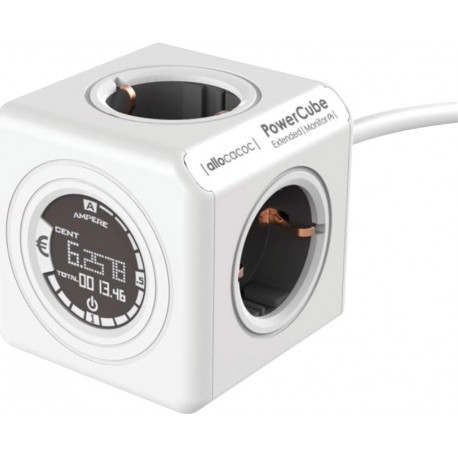 Allocacoc Extended Monitor Powercube 1,5m Cable - Grey