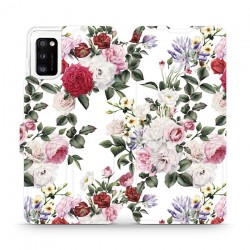 Mobiwear Wallet Stand Case Samsung Galaxy A41 - Floral (MD01S)