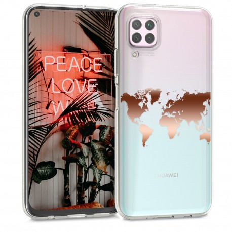 KW Crystal TPU Case Huawei P40 Lite - Travel Outline Rose Gold / Transparent (52406.03)