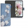 KW Wallet Case Samsung Galaxy A11 - Magnolias Taupe / White / Blue Grey (52170.01)