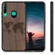 KW Wooden Case Huawei P40 Lite E - Travel Outline Dark Brown (53118.02)
