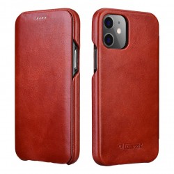 iCarer Vintage Series Curved Edge Leather Wallet case iPhone 12 Pro Max - Red (RIX1202-RD)