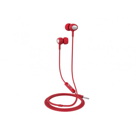 Celly Up 500 Stereo Earphone 3.5mm Round Cable Red