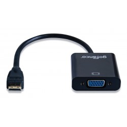 POWERTECH converter mini HDMI (M) σε VGA (F) PTH-026 με Audio, μαύρο (PTH-026)