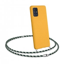 Kalibri TPU Case Eco-Friendly Natural Wheat Straw Necklace Samsung Galaxy A71 - Honey Yellow/Green (52378.143)