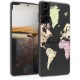 KW TPU Silicone Case Samsung Galaxy S21 - World Map Travel - Black / Multicolor / Transparent (54059.01)
