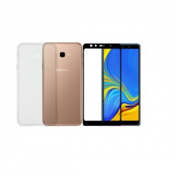 Vivid Set TPU + Tempered Glass Full Face Samsung Galaxy J4 Plus 2018 Black (VIGELLY60TNGLASSBK)