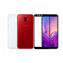 Vivid Set TPU + Tempered Glass Full Face Samsung Glaxy J6 Plus 2018  Black (VIGELLY61TNGLASSBK)