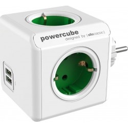 Allocacoc PowerCube Original USB 4 Θέσεων & 2 Θύρες USB - Green (1202GN/DEOUPC)