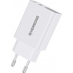 Riversong Travel Adapter SafeKub D2 2.4A Dual USB White