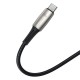Baseus Water Drop-shaped Cable USB to Type-C, LED, 66W, 6A, 1m - Black (CATSD-M01)
